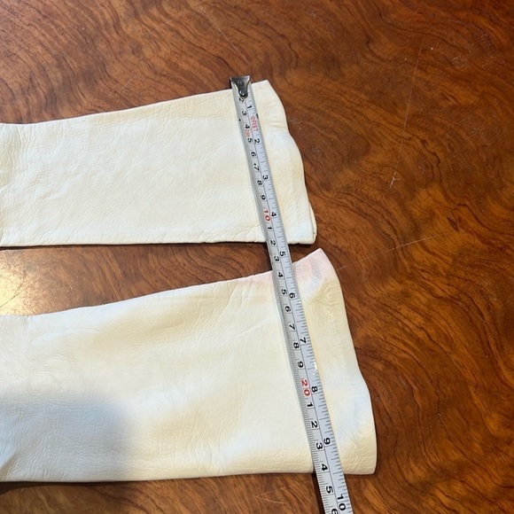 Vintage 1960s 14” Kid Leather Lazer Floral Inserts White Sz 6.3 Women’s Gloves - Picture 5 of 8